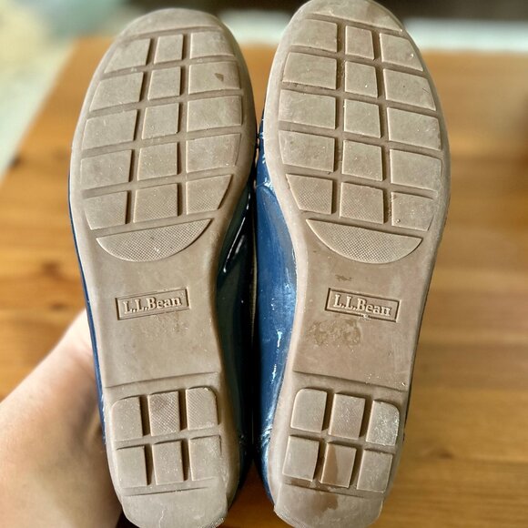 L.L. Bean Coastal Rain Skimmers Duck Ballet Flat Loafer Navy Blue Womens Size 6 - Picture 5 of 11